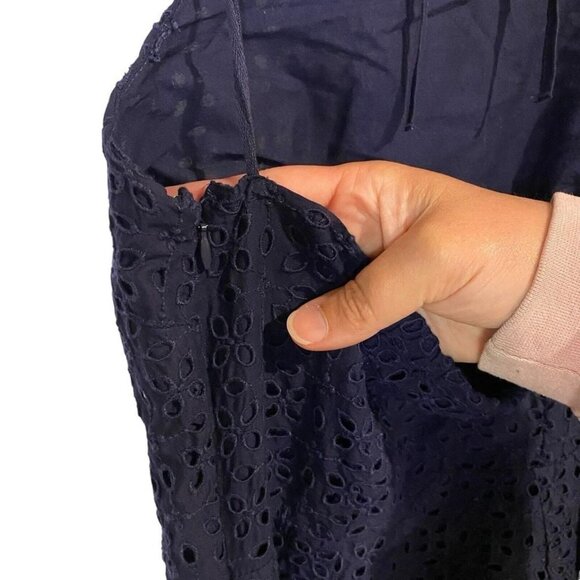 Gap Navy Blue Eyelet Halter Dress - Picture 2 of 5